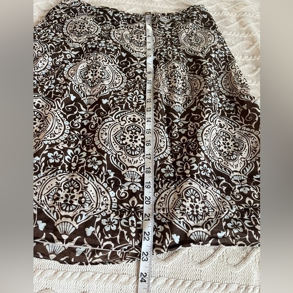 Ann Taylor Brown & White Patterned Elegant Lined Skirt women’s size 4 - Picture 12 of 14